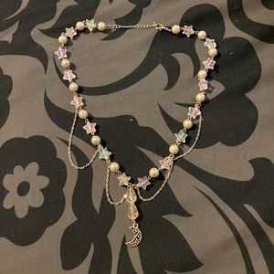 moon galaxy starry sky necklace